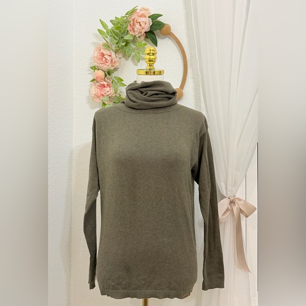 NEW Ariat Lexi Sweater Olive Green Supima Cotton Knit Cowl Neck Sweater Size S -